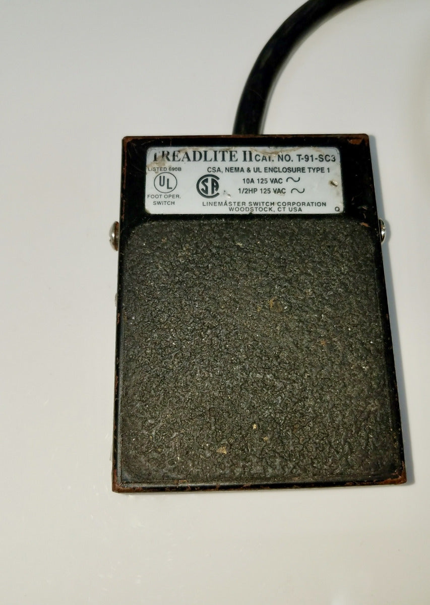 Foot Pedal Treadlite II Linemaster Switch No T-91-SC3 Electrical 10A 125 VAC