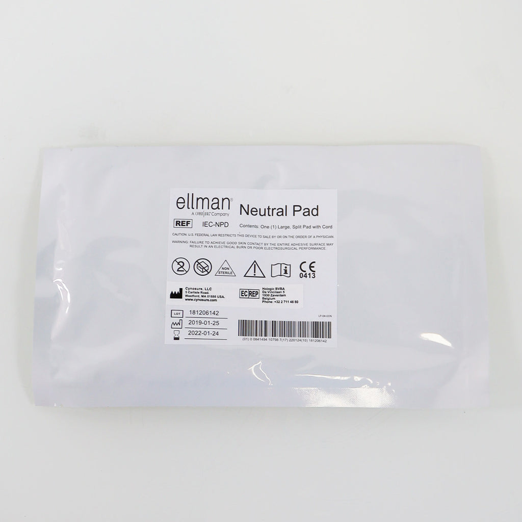 Ellman Cynosure Large Body Neutral Pad w/Cord REF IEC-NPD EXP 2022 x1 Pc