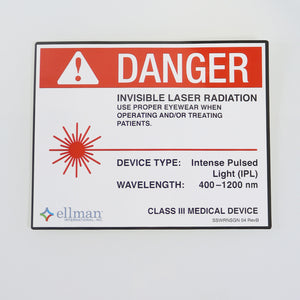 Ellman Danger Class 3 Medical Device IPL 400-1200nm SSWRNSGN 04 RevB