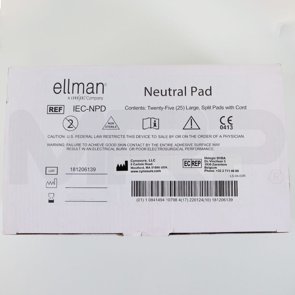 Ellman RF Electrosurgical Large Neutral Split Pads w/Cord IEC-NPD x23 EXP 05/2024