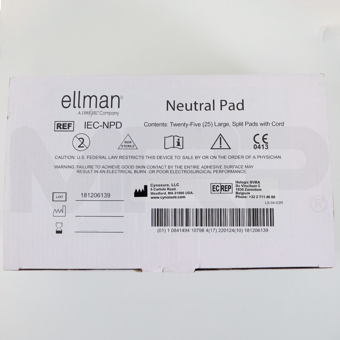 Ellman RF Electrosurgical Large Neutral Split Pads w/Cord IEC-NPD x23 EXP 05/2024