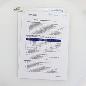 2015 InMode Lumecca Forma Plus Quick Reference Parameters Guide DO604730C