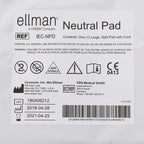 Ellman Cynosure Large Body Neutral Pad w/Cord REF IEC-NPD EXP 2021 x1 Pc