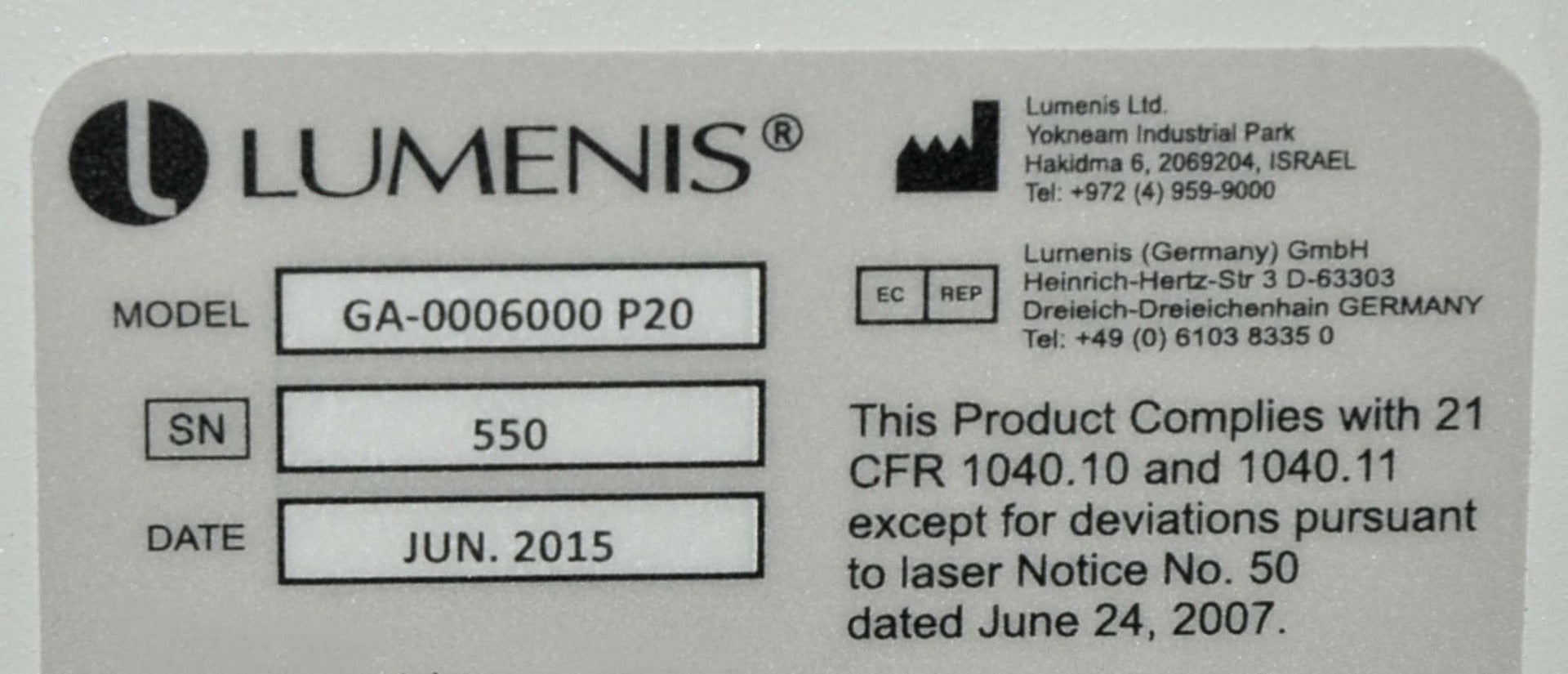 2015 Lumenis Versapulse P20 Holmium PowerSuite YAG Stones ENT Compact Laser