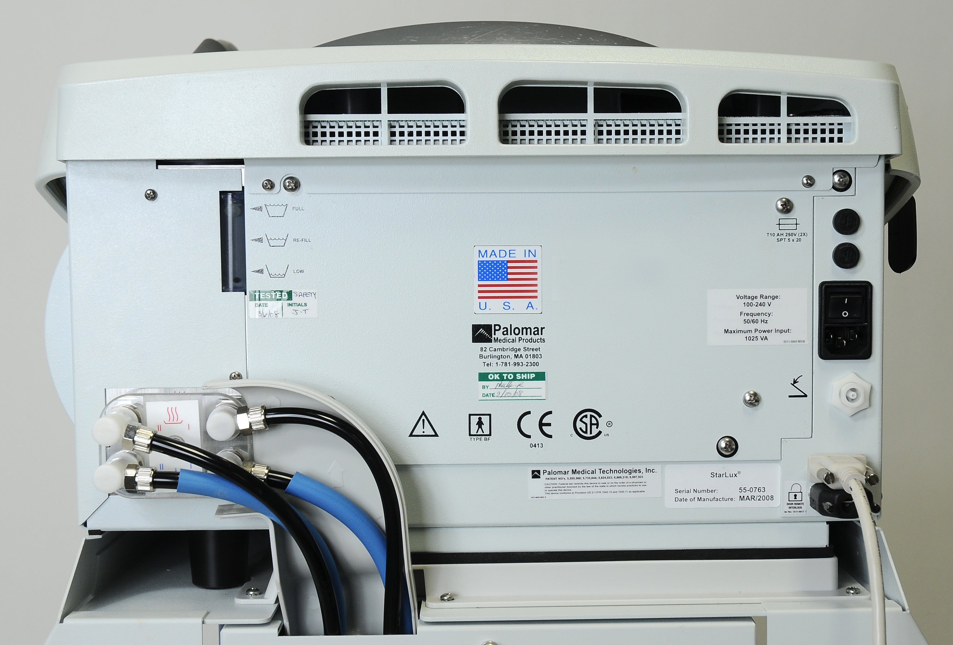 Palomar StarLux 500 Laser 2008 MaxG LuxR Lux1540-HR Hand Pieces Max G R Lux 1540