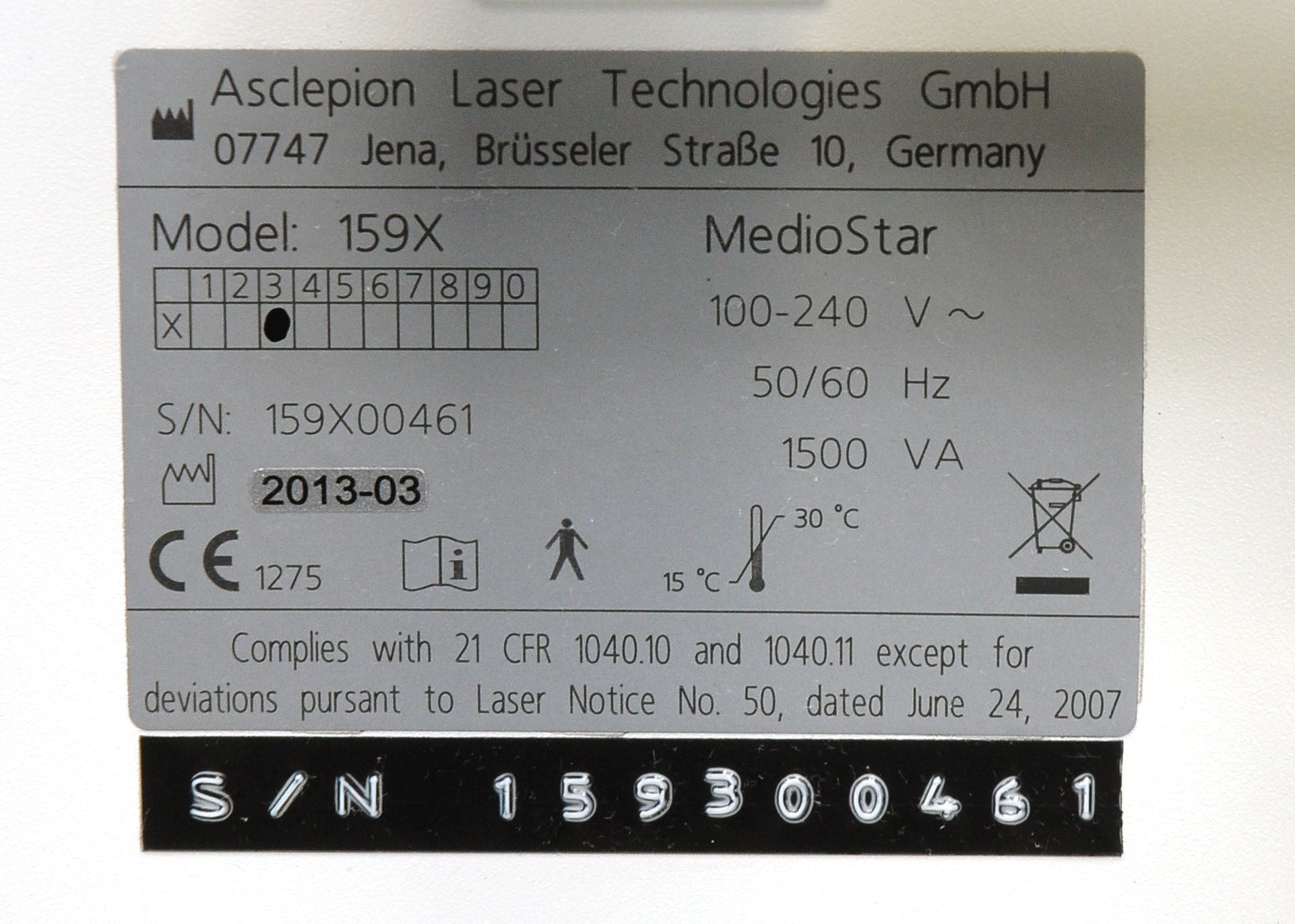 2013 Asclepion MedioStar NeXT Diode Laser System - 810nm Hair Removal HR - NXT