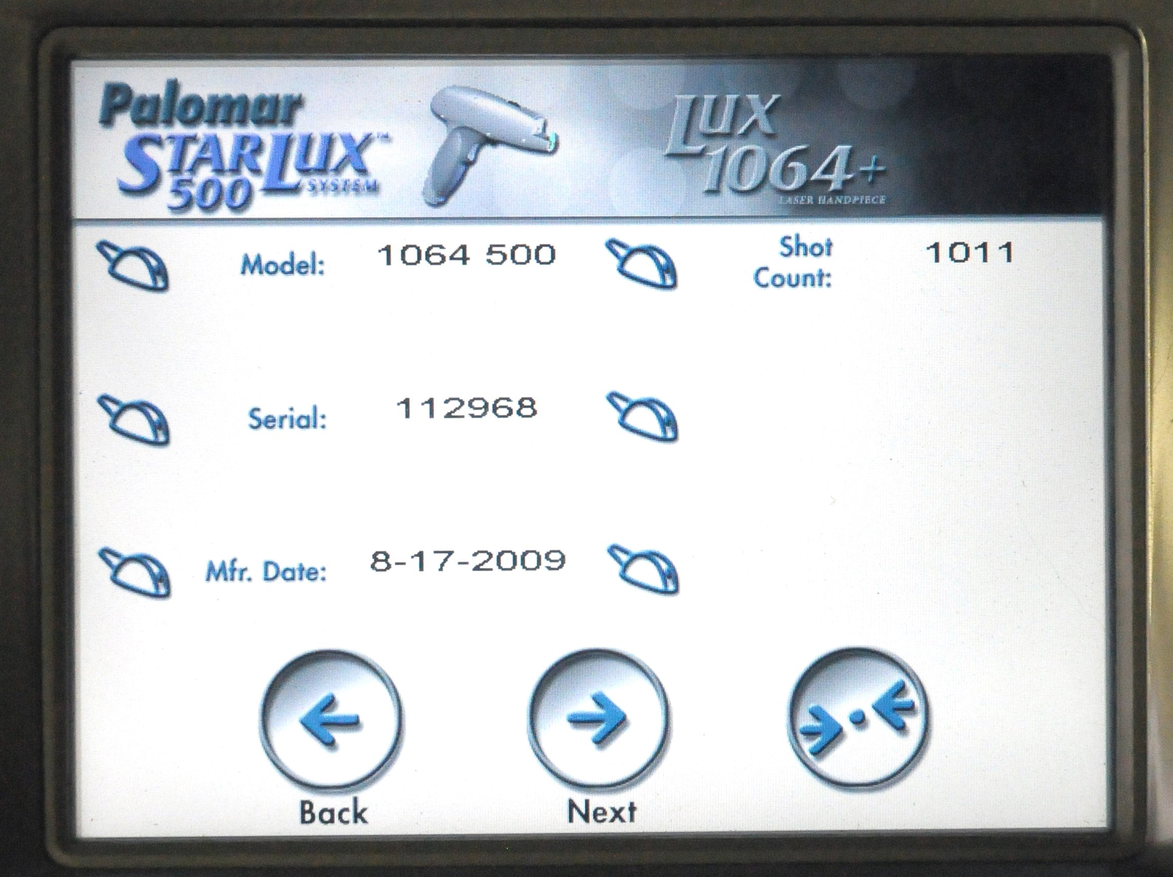 2009 Palomar Lux1064+ Nd:Yag Laser HandPiece Lux 1064 Plus StarLux 500 - HP