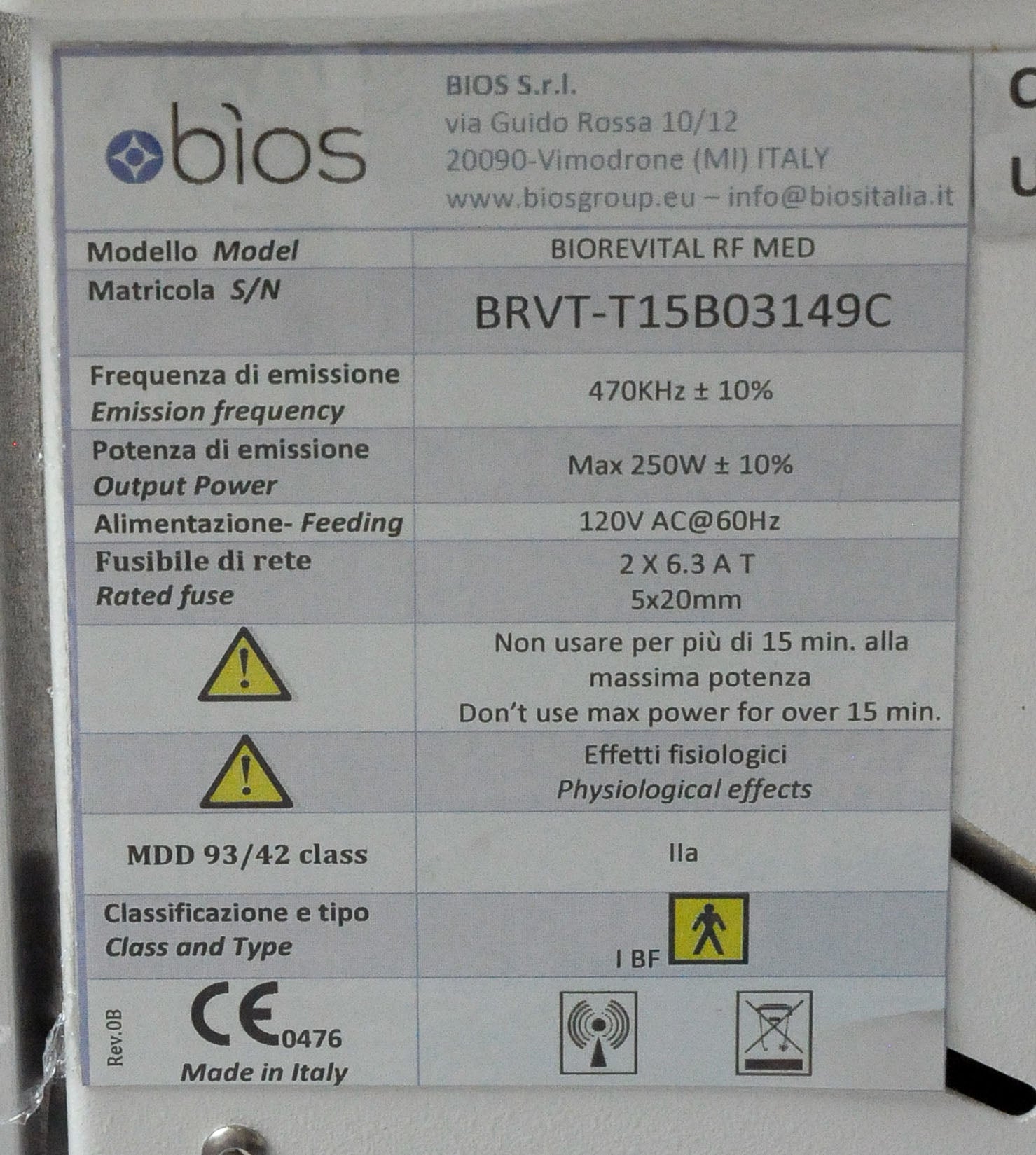 2012 Thermi Aesthetics Smooth Biorevital RF Med Radio Frequency Face Body Laser