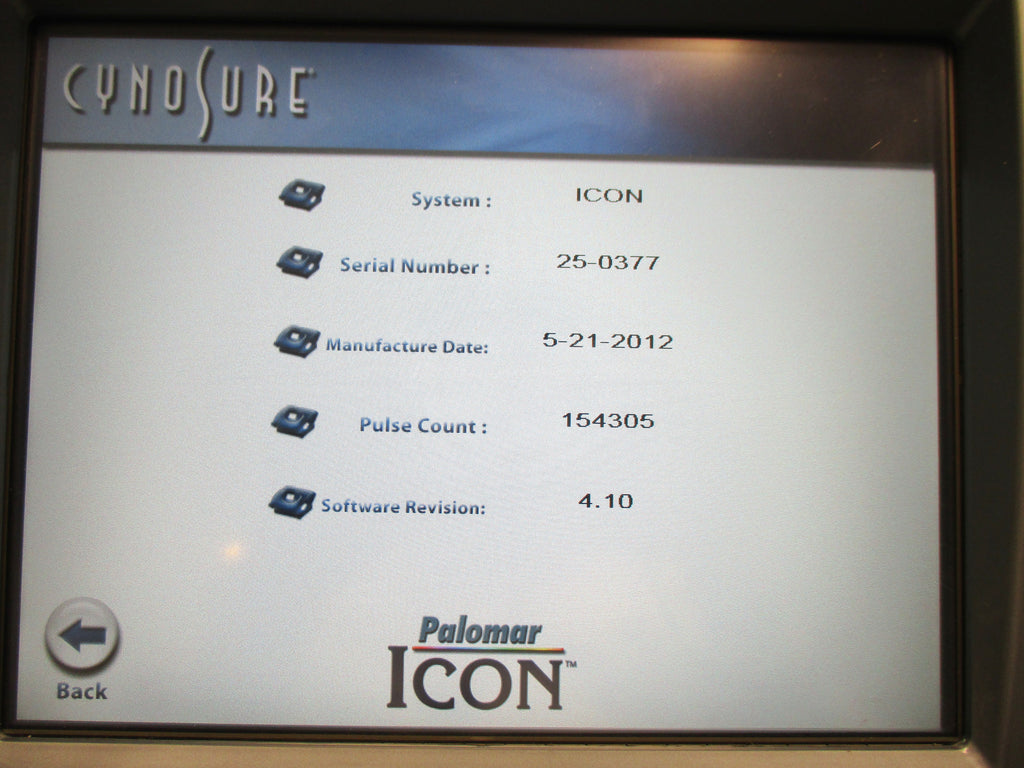 2012 Cynosure Palomar ICON Laser System 2940 1064 MaxG 1540 Fractional - 4 HPs