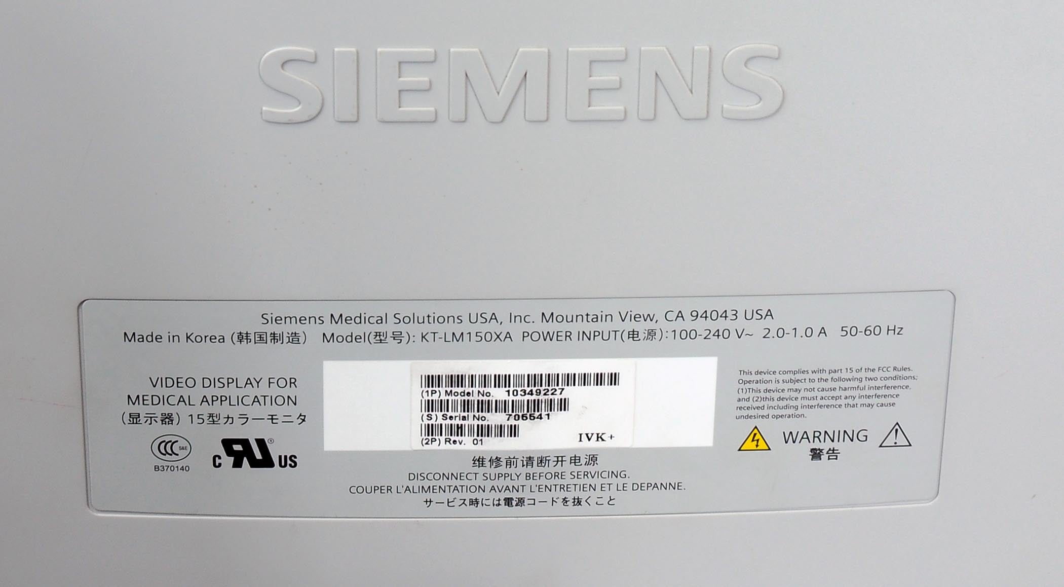 Siemens ACUSON X150 Ultrasound Sonogram Doppler Imaging Pulsed Wave System X 150