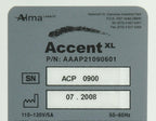 Alma Accent XL Laser w 2 HandPieces: BiPolar UniLarge Cellulite Reduction 2008