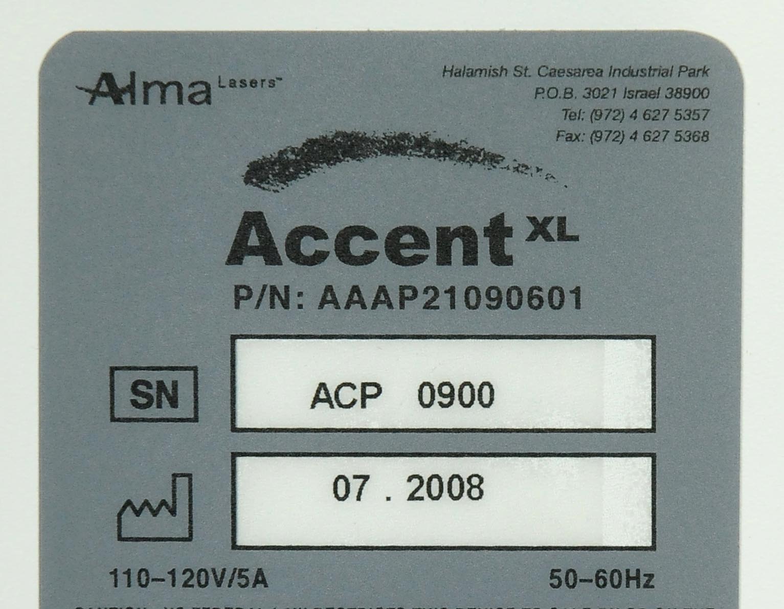 Alma Accent XL Laser w 2 HandPieces: BiPolar UniLarge Cellulite Reduction 2008