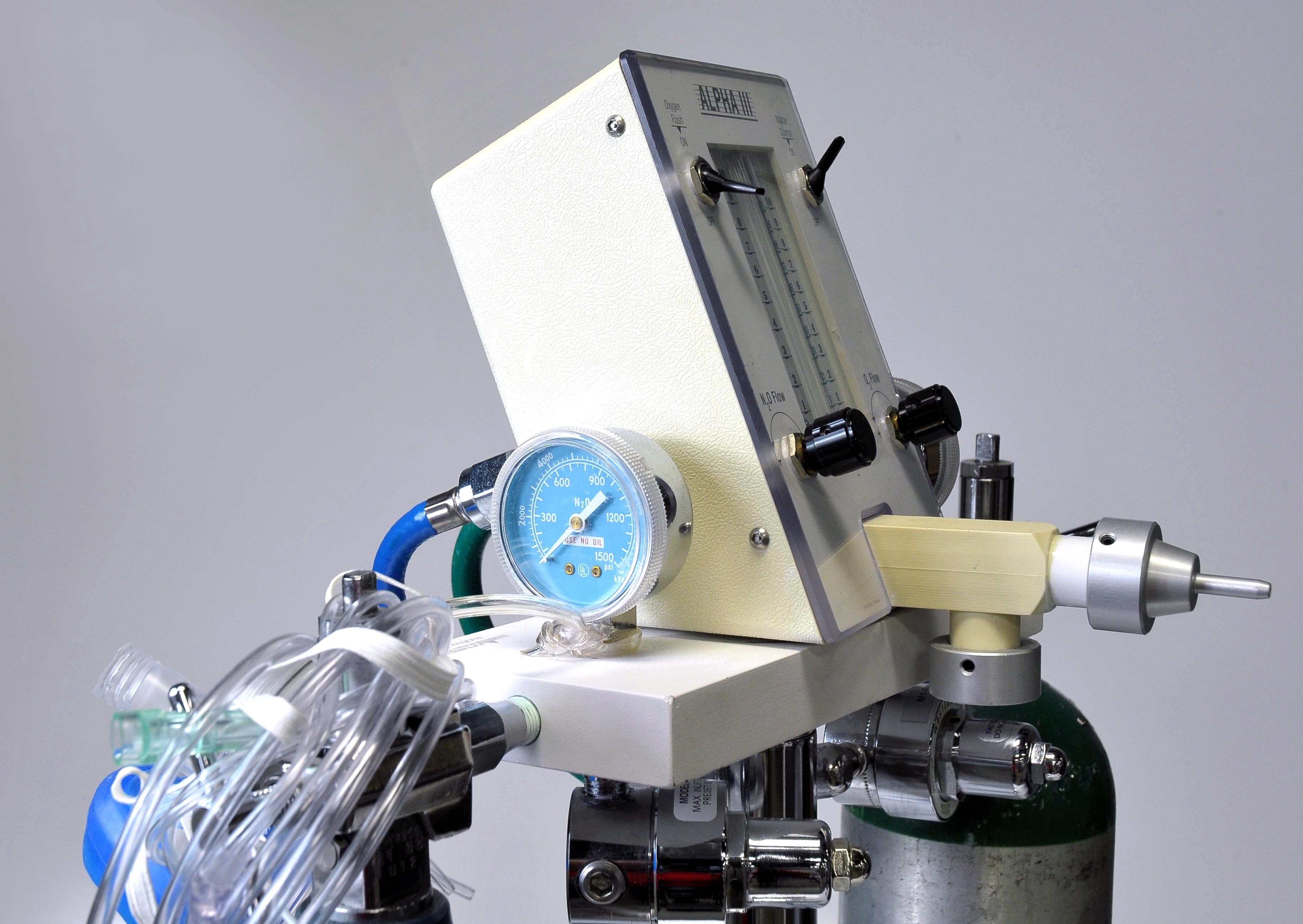 Accutron Alpha III Dental Nitrous Oxide Flowmeter 2 Tanks Mobile Stand Portable