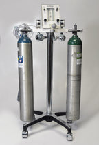 Accutron Alpha III Dental Nitrous Oxide Flowmeter 2 Tanks Mobile Stand Portable