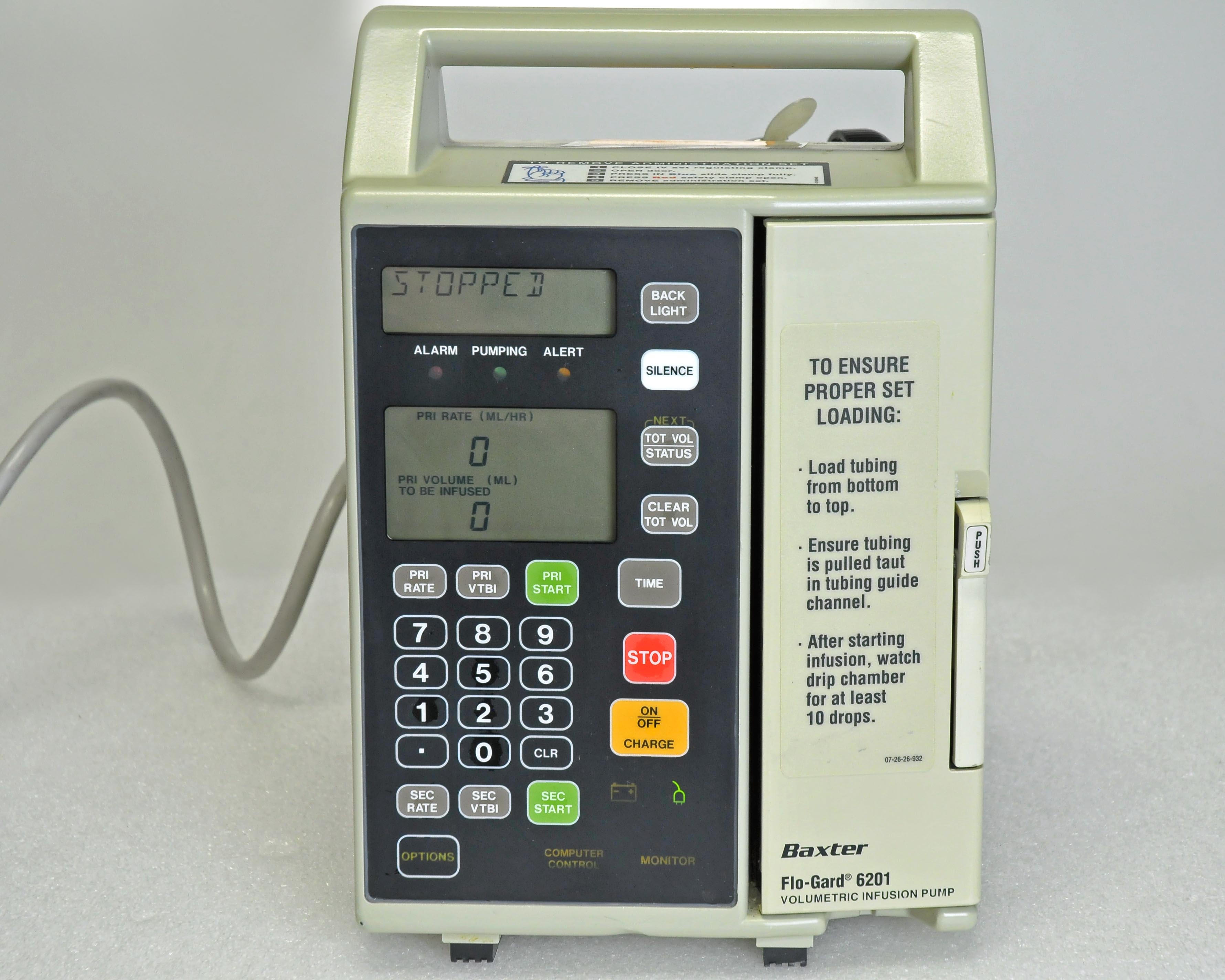 Baxter Flo-Gard 6201 Volumetric Infusion Pump FloGard Medco Blood Infuse