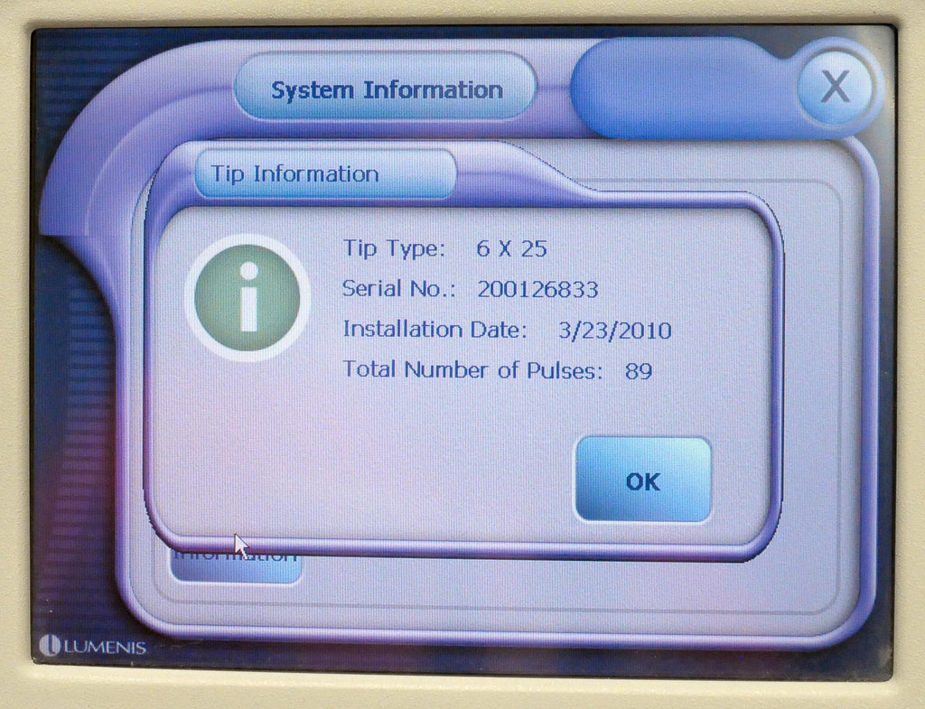 2006 Lumenis Aluma System RF Energy GA-0012100 Alluma - Skin Tightening & More