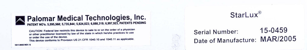 2005 Palomar StarLux 300 IPL LASER 2 HandPieces LuxY LuxRs Lux Rs Y Hair Lesions