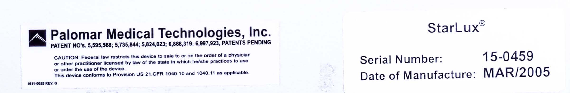 2005 Palomar StarLux 300 IPL LASER 2 HandPieces LuxY LuxRs Lux Rs Y Hair Lesions