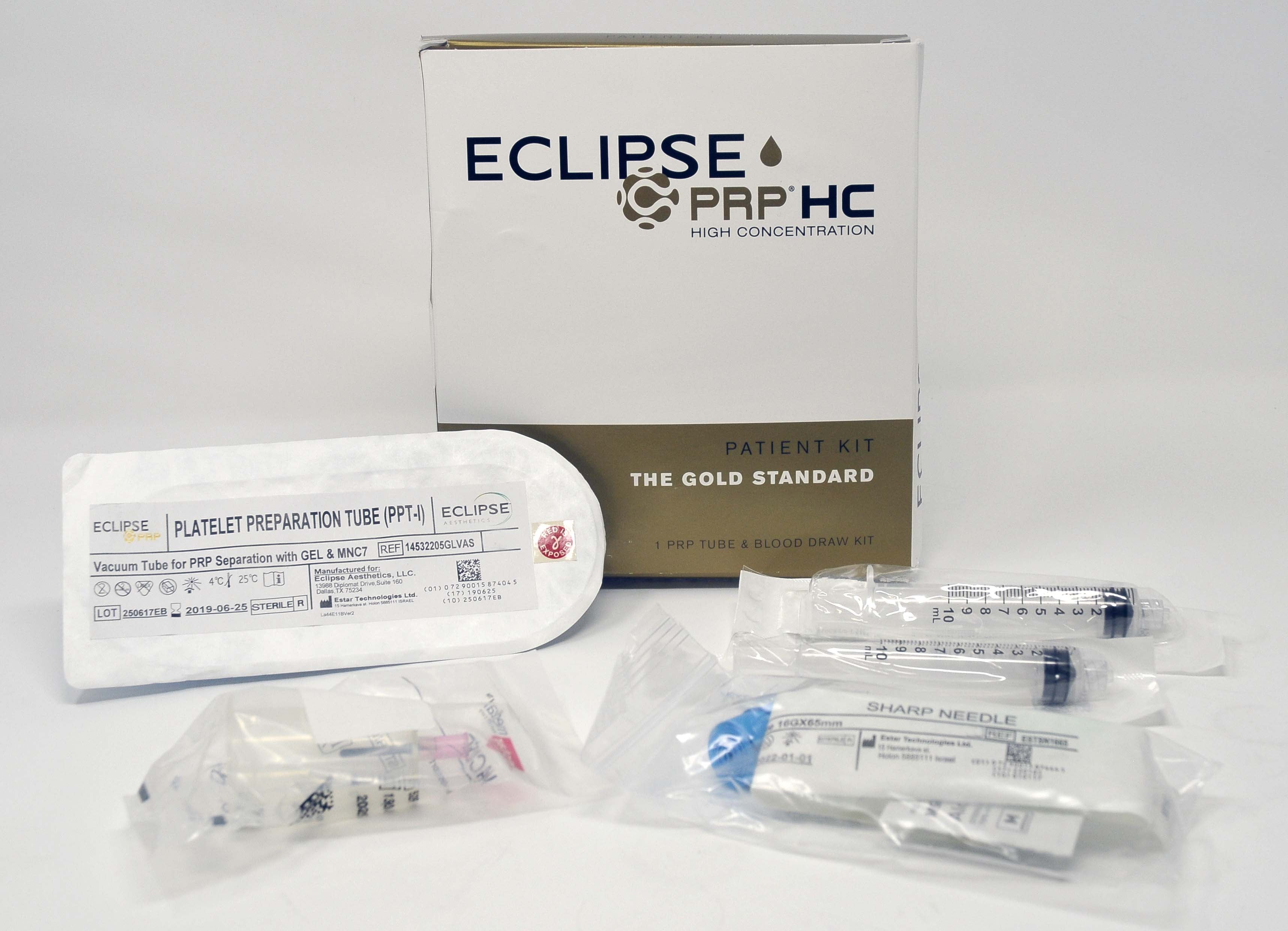Eclipse High Concentration PRP Tube & Patient Blood Draw Kit Plasma Platelet