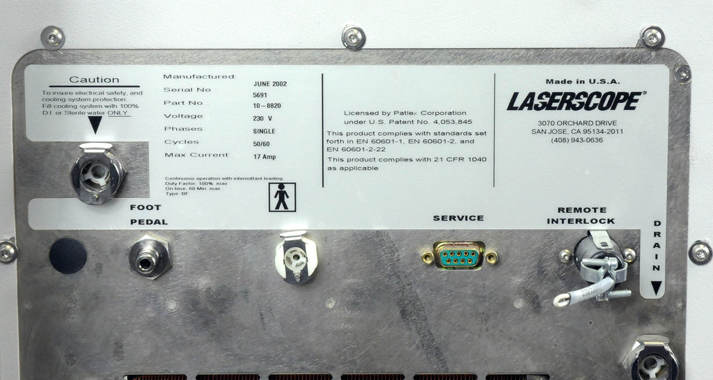 2002 Laserscope Lyra Nd:YAG Laser w CoolSpot 10mm Hand Piece Hair Removal / Vein