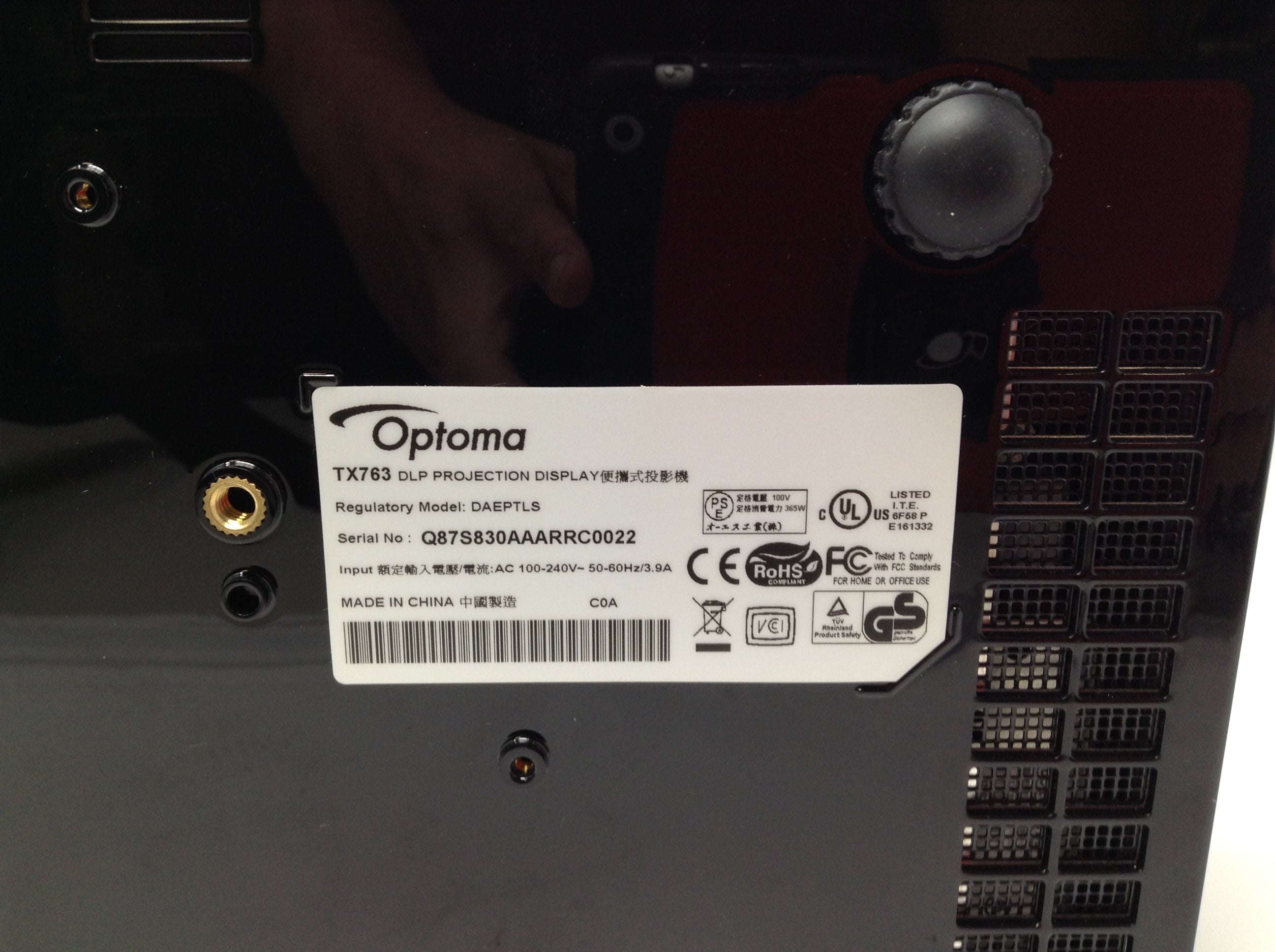 Optoma TX763 DLP Projection Display Portable Projector DAEPTLS