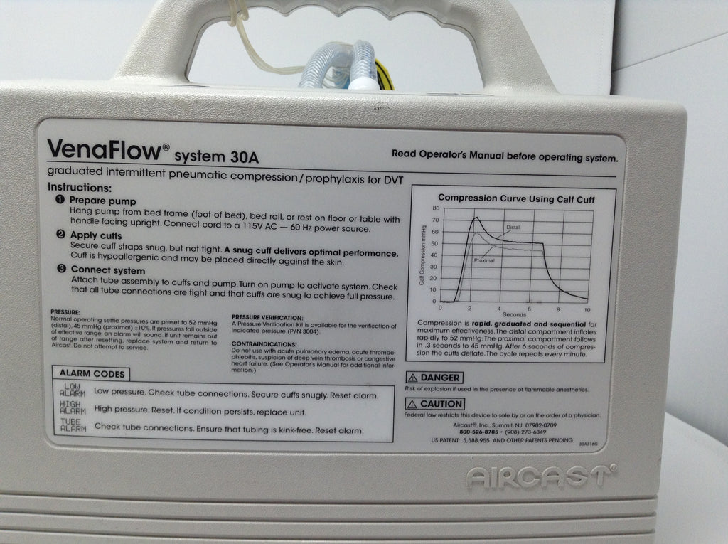 Aircast Venaflow System 30A Intermittent Pneumatic Compression DVT Vena Flow