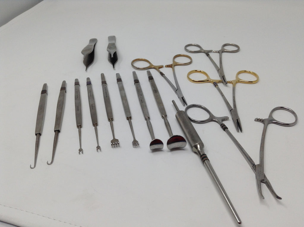 Germany Stainless Steel Set Blepharoplasty Surgical 15 Piece Set Probe Tweezer