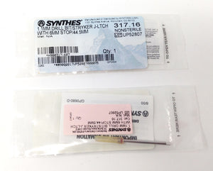 Stryker J-LTCH Synthes 1.1 mm w 6mm Stop Drill Bit Stop Drill - Lot of 2