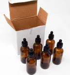 2 fl oz Amber Glass Bottle with Glass Dropper (6 Pack)