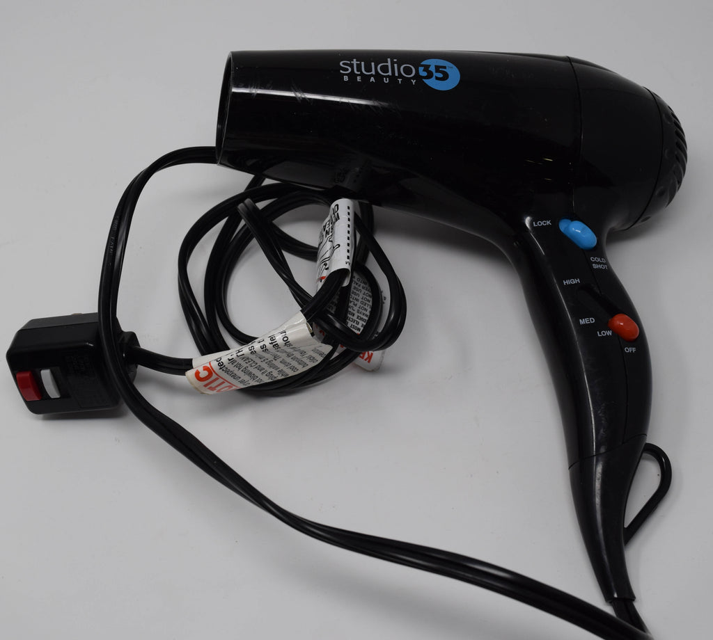 Studio 35 Hair Blow Dryer Black 1875 Watt Model SWDR5970 3 Heat Speed