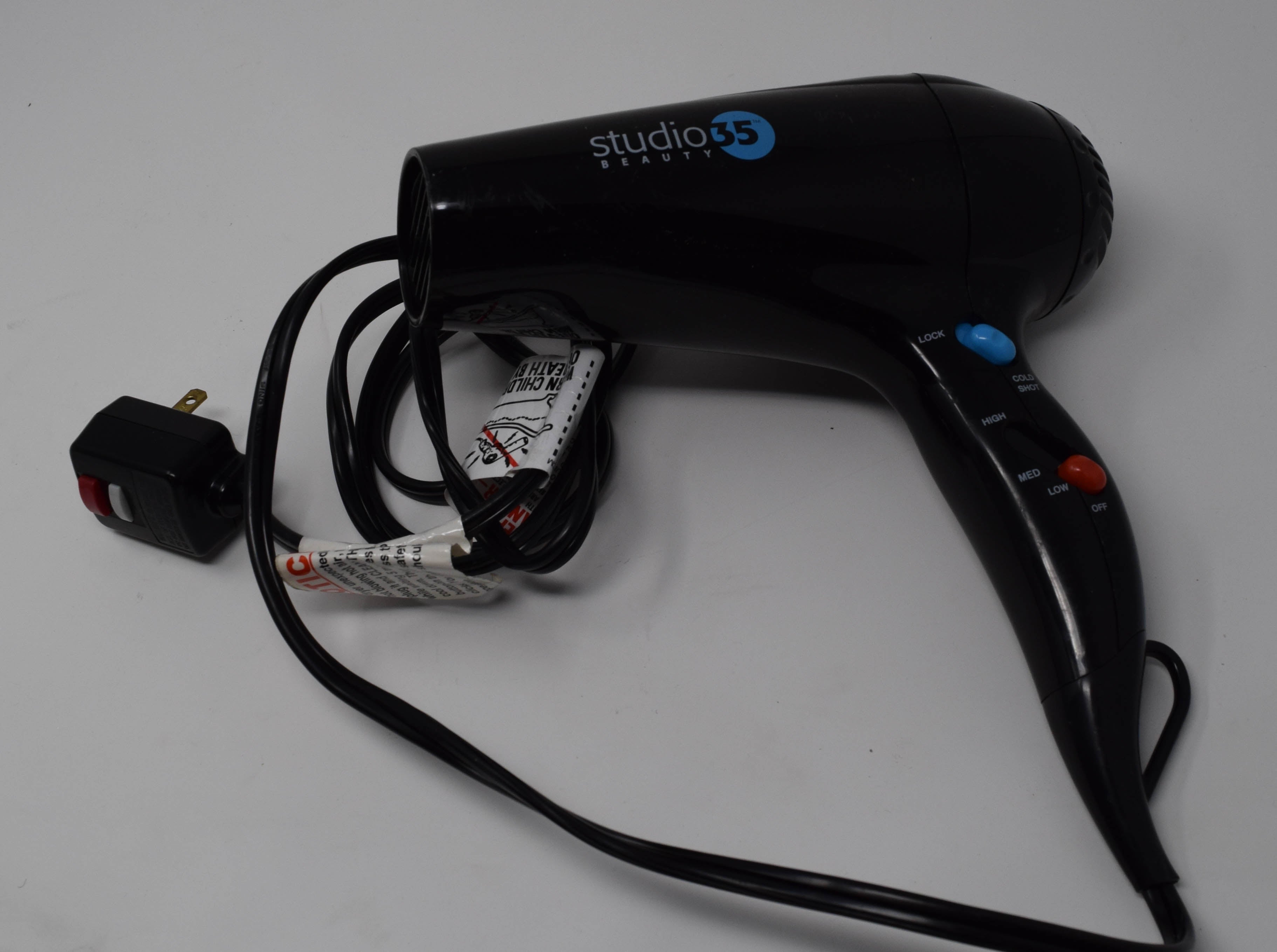 Studio 35 Hair Blow Dryer Black 1875 Watt Model SWDR5970 3 Heat Speed