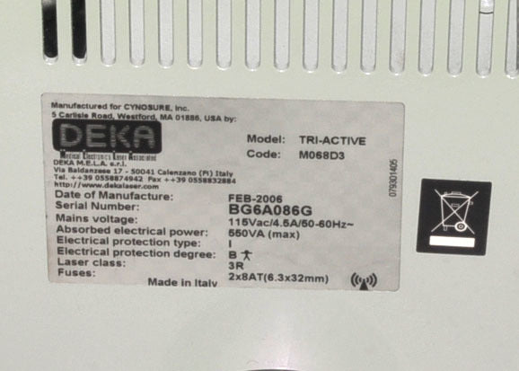Cynosure Tri-Active Cellulite Reduction Diode Laser System Triactive