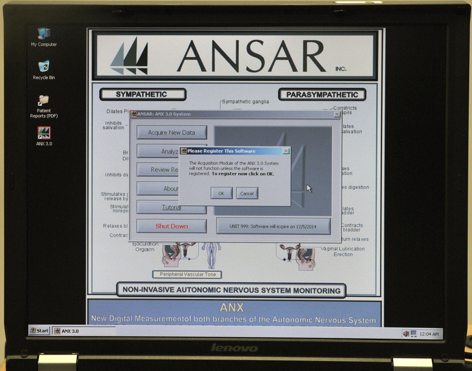 Ansar ANX 3.0 Autonomic Nervous System Patient Monitoring Nightingale PPM2 wCart