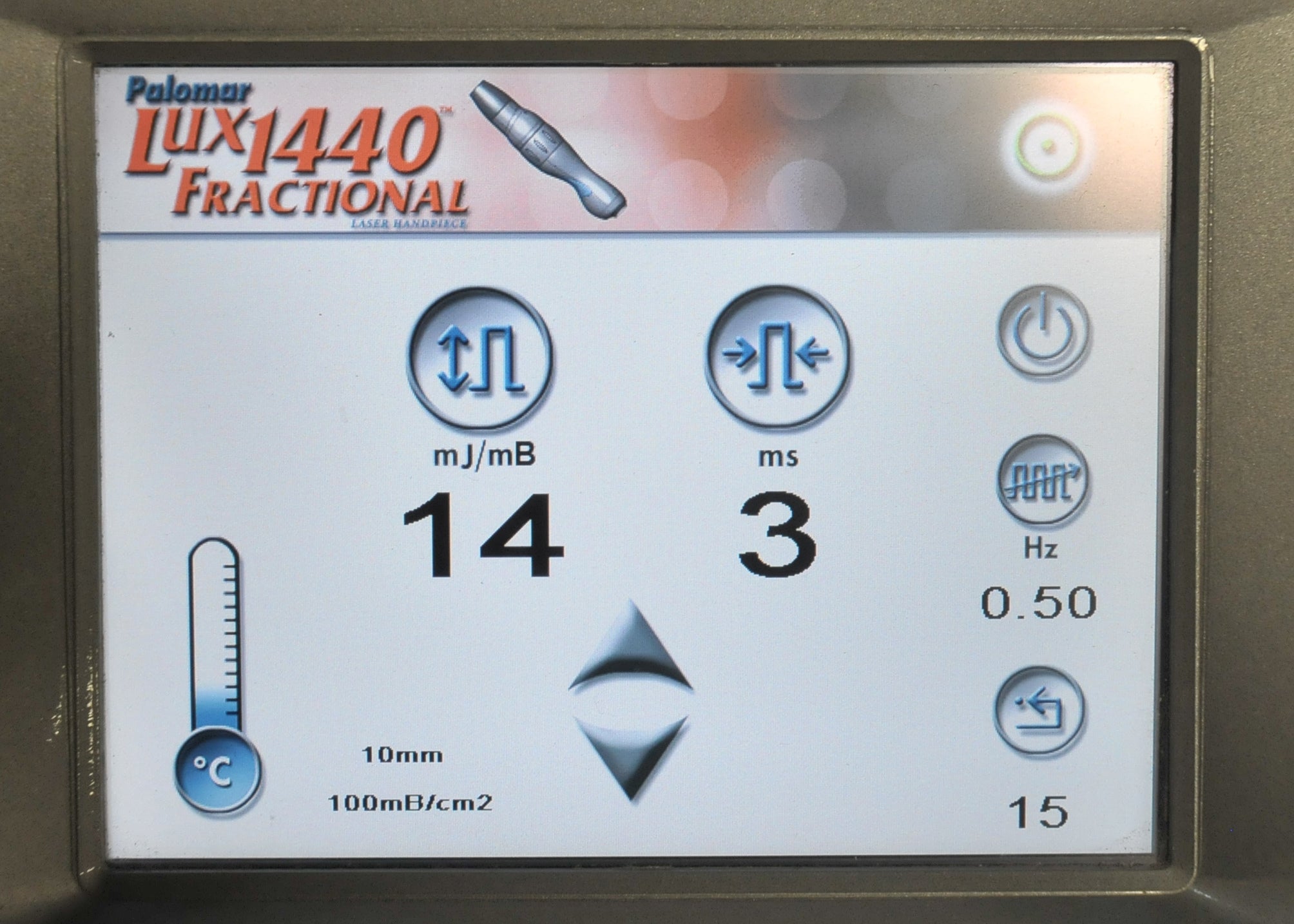 2010 Palomar Lux1440 XD Fractional Laser HandPiece w 15mm Spot Tip Lux 1440 Skin