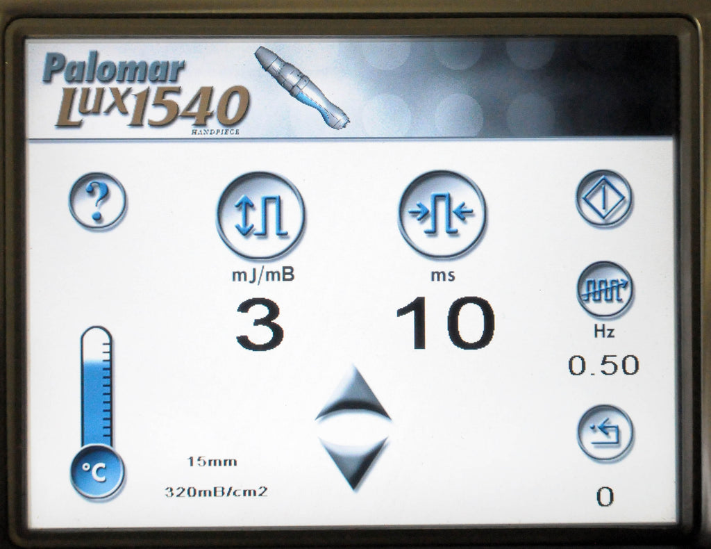 2012 Cynosure Lux 1540 XD Fractional Handpiece Palomar 10mm 15mm Spot Hand Piece