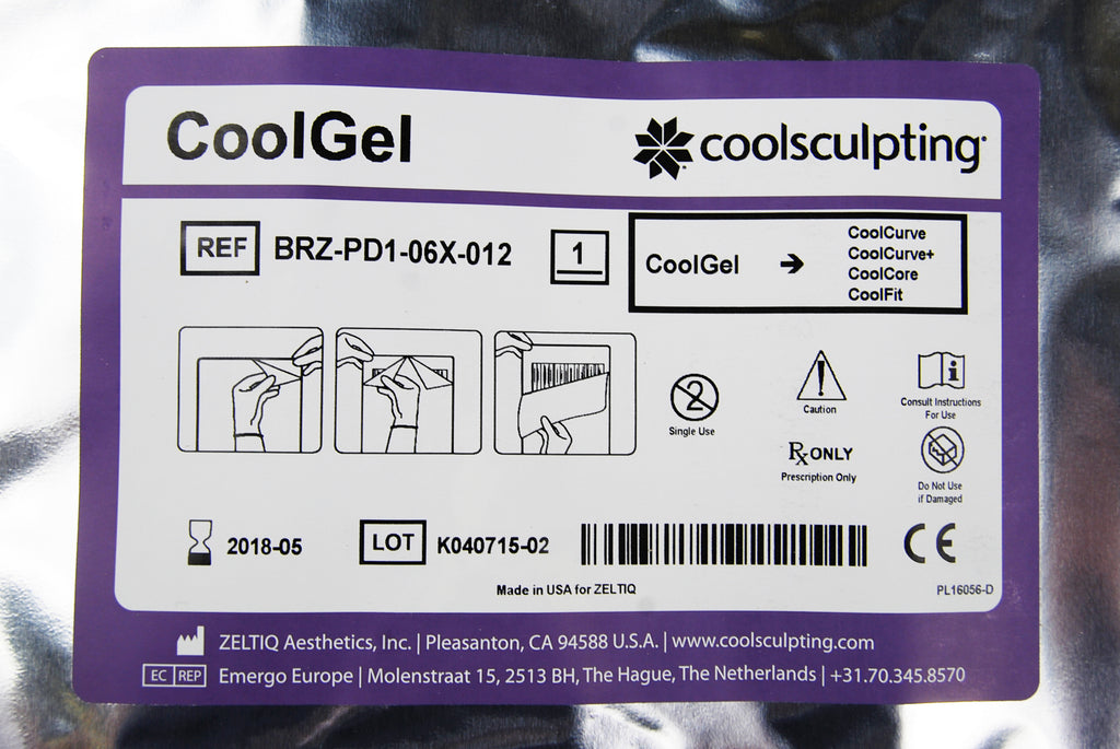 Zeltiq Coolsculpting CoolGel Gelpads BOX OF 12 Gel Pads BRZ-PD1-06X-012 Cool Sculpting
