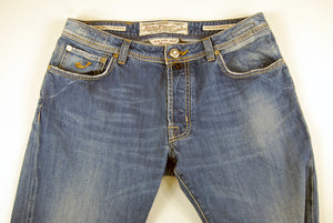 Jacob Cohen Handmade Tailored Denim Jeans Size 35 Italian Hand Made Pants Mens