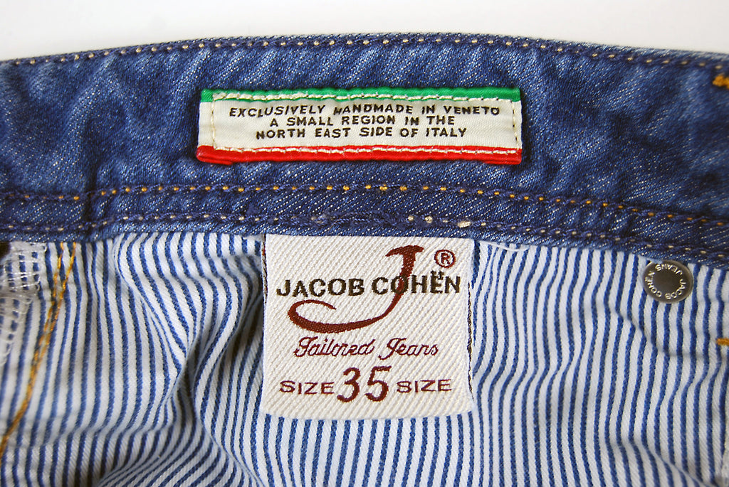 Jacob Cohen Handmade Tailored Denim Jeans Size 35 Italian Hand Made Pants Mens