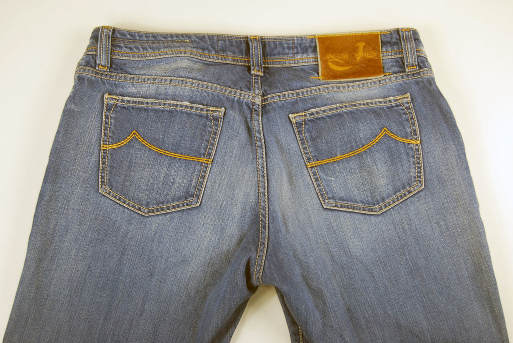 Jacob Cohen Handmade Tailored Denim Jeans Size 35 Italian Hand Made Pants Mens