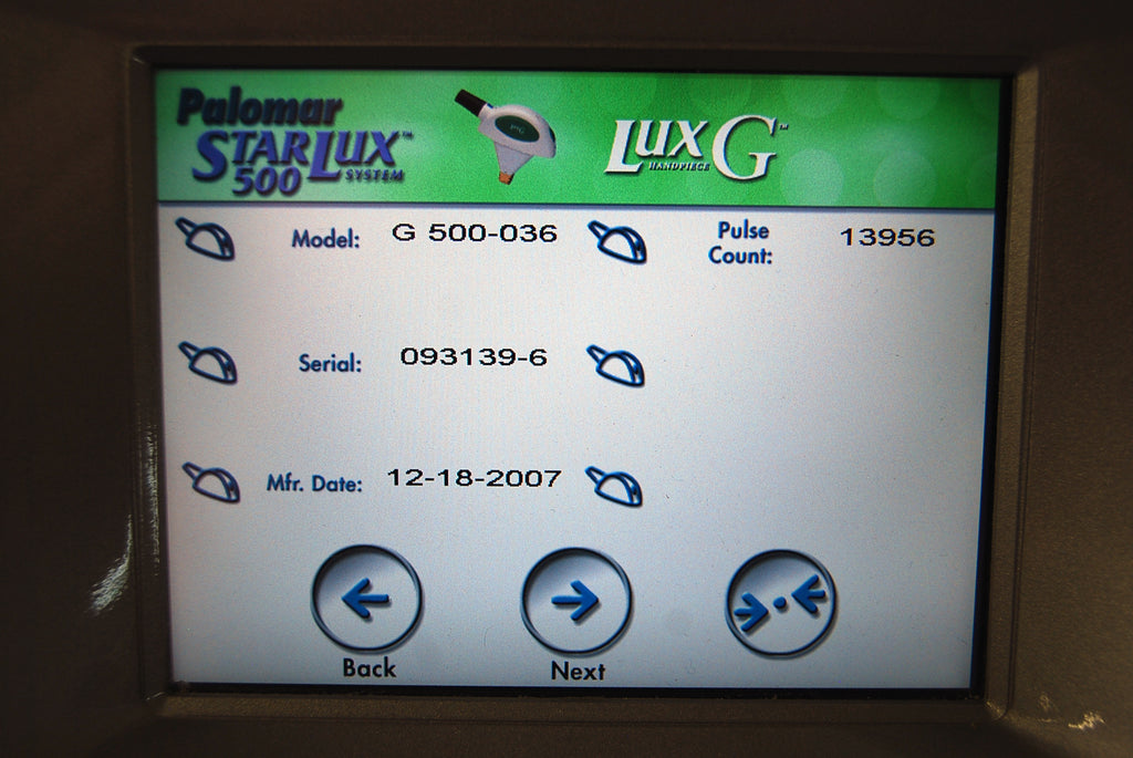 Cynosure Lux G 500 Handpiece StarLux Hand Piece LuxG Palomar 2007