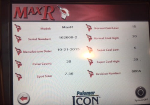 Cynosure ICON Max Aesthetic System 2013 Palomar 5 Hand Pieces G R Rs IR 1540