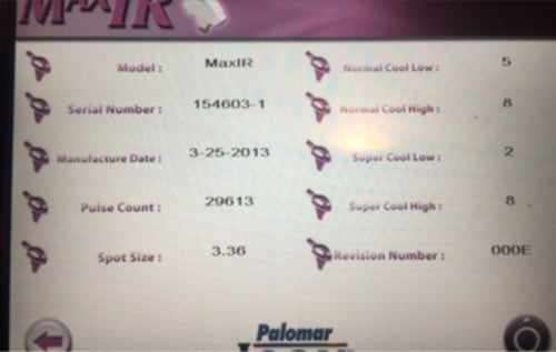 Cynosure ICON Max Aesthetic System 2013 Palomar 5 Hand Pieces G R Rs IR 1540