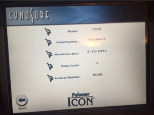 Cynosure ICON Max Aesthetic System 2013 Palomar 5 Hand Pieces G R Rs IR 1540