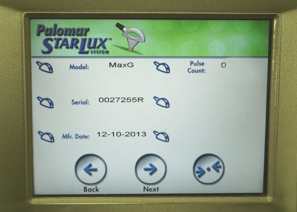 2013 Palomar StarLux Lux G 300 IPL Handpiece Intense Pulsed Light MaxG Star LuxG