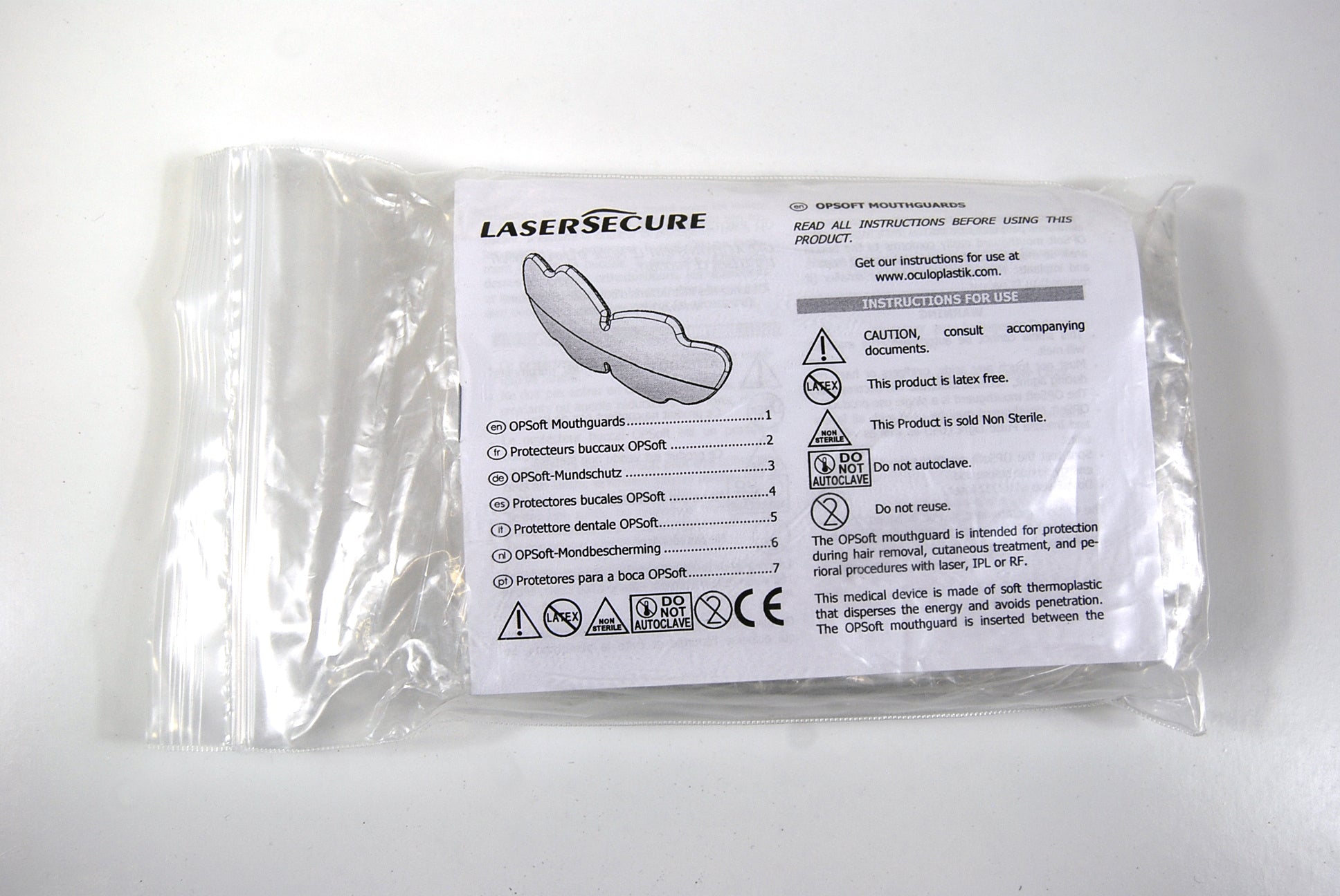 Oculo Plastik 60-104 Mouth Guards LaserSecure OPSoft Mouthguards 10 Pcs Total