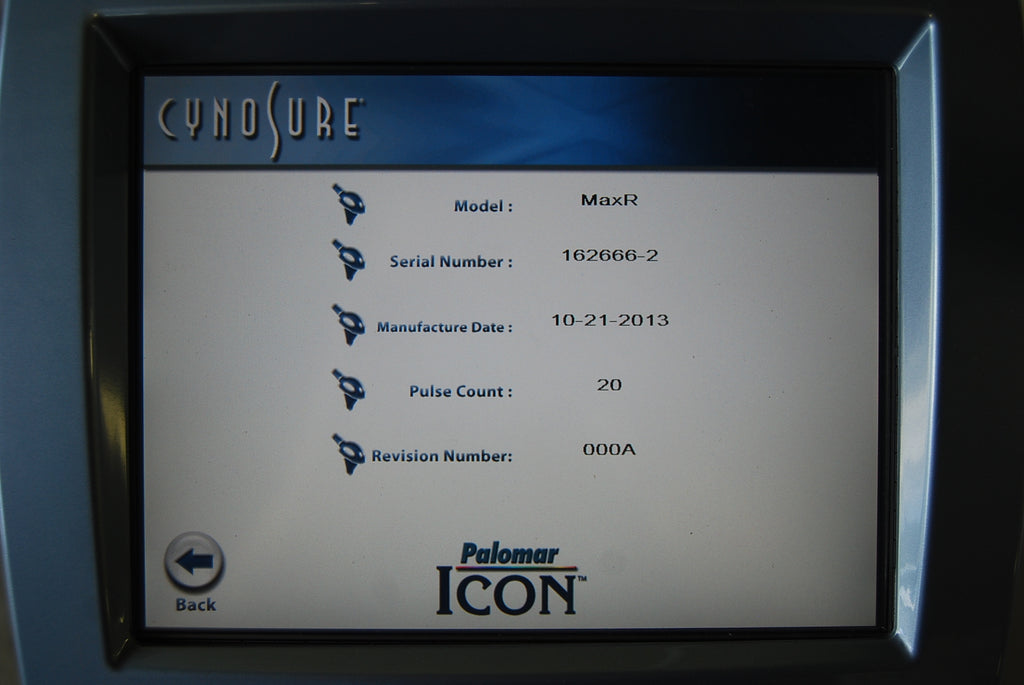 2013 Palomar Cynosure MaxR Handpiece Max R Icon Hand Piece Low Shots