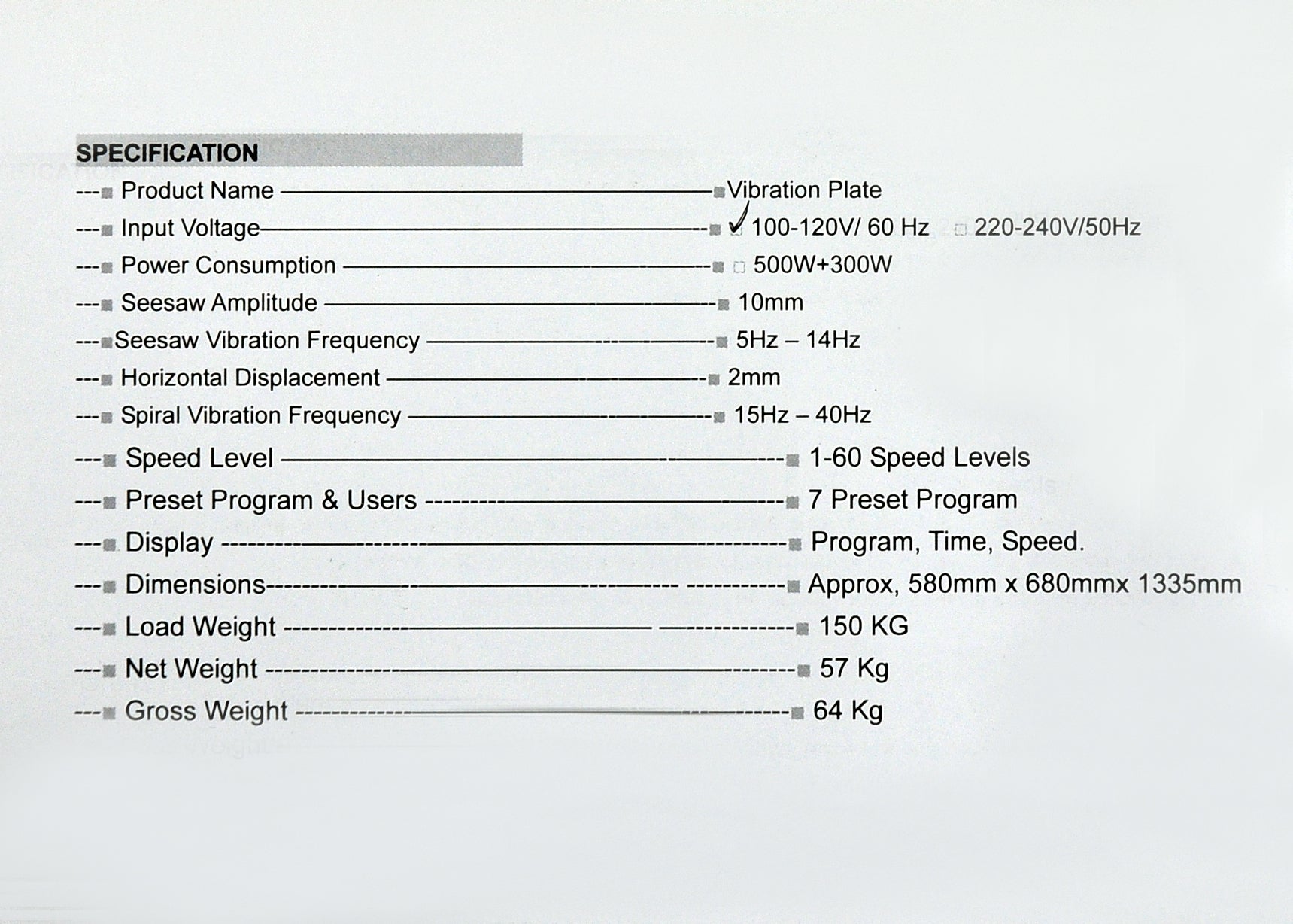 LILA Whole Body Dual Motor Vibration Exercise Machine Silver Power Vibe Plate