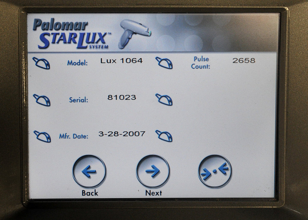 2007 Palomar Lux1064 Laser Nd Yag HandPiece Lux 1064 StarLux 300 500 2658 Shots