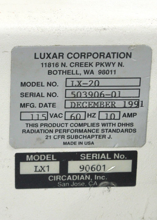 Lumenis Luxar CO2 Laser System LX-20 PARTS ONLY ** AS IS **