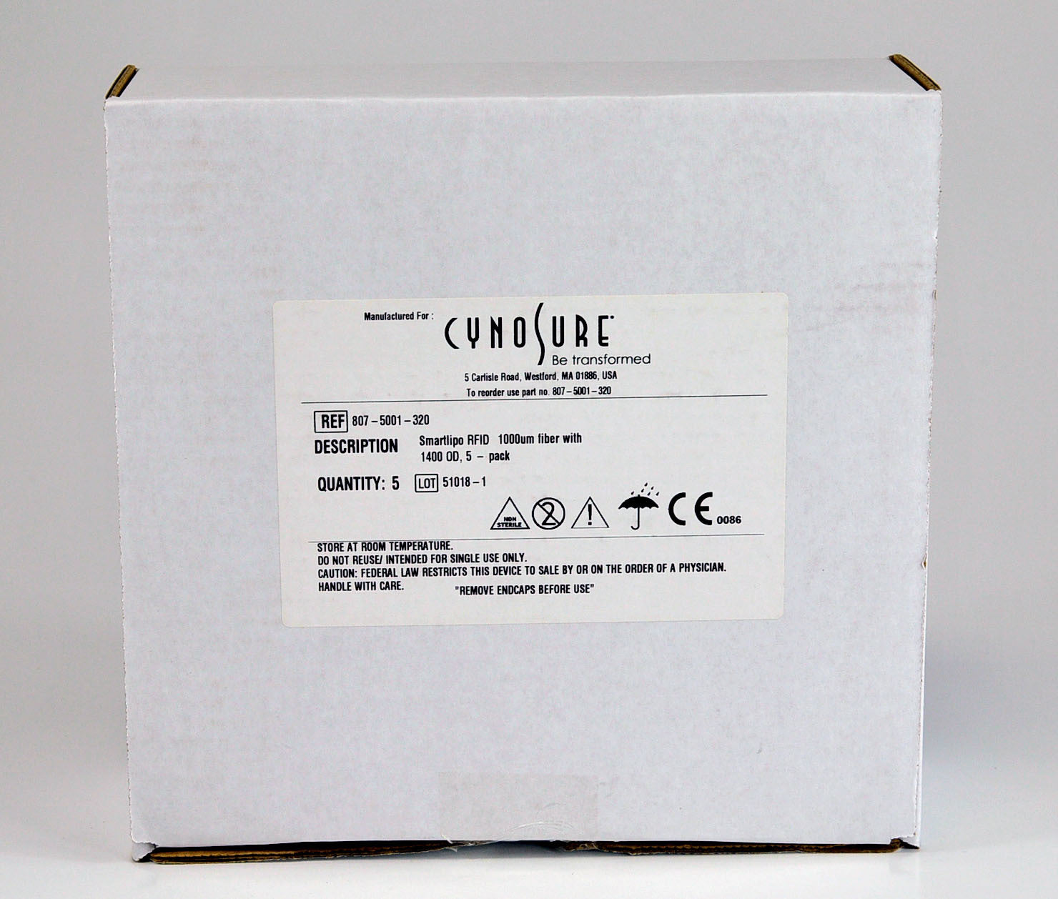 Cynosure SmartLipo 1000um Fiber RFID 1400 OD Single Green 807-5001-319 (5 Pack)